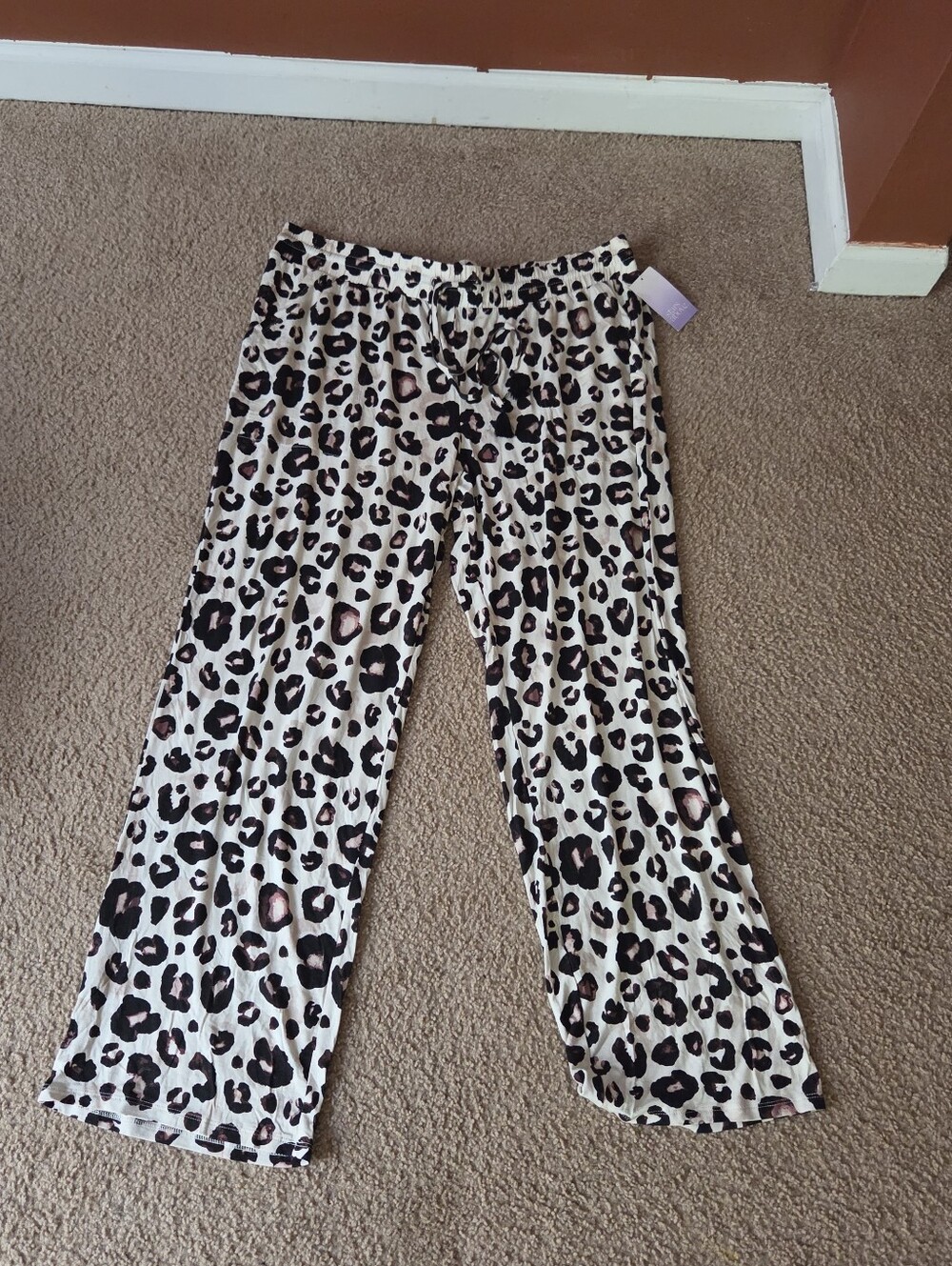 Stars Above Leopard Print Wide-Leg Lounge Pants - Cream/Black/Brown